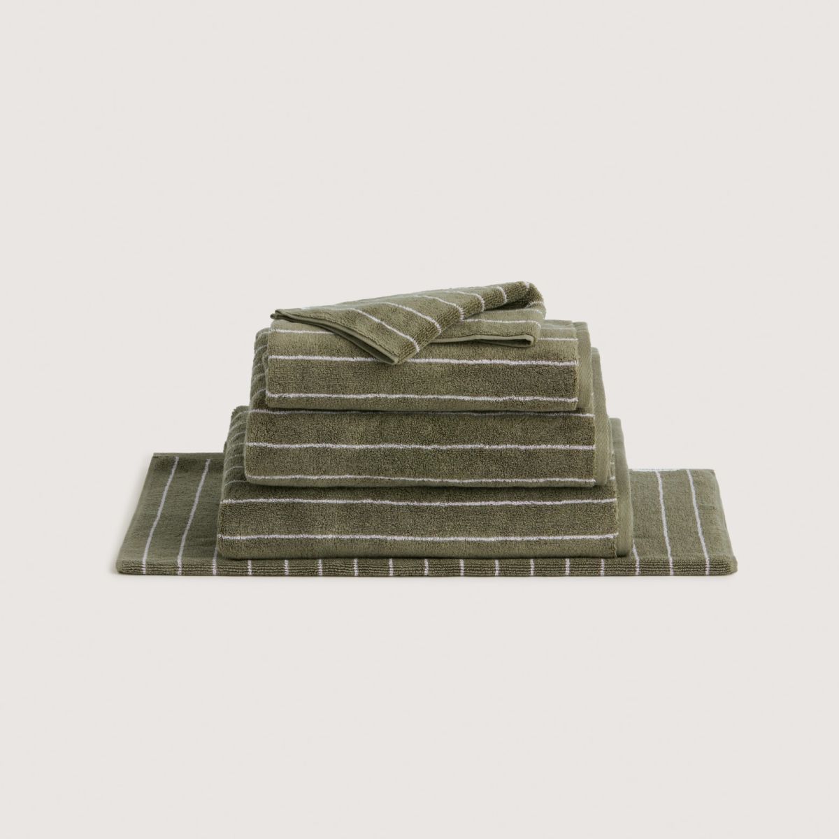 Sheridan Aven Stripe Olive Bath Towel