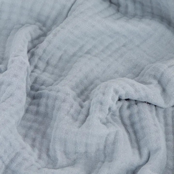 Close-up of textured blue fabric