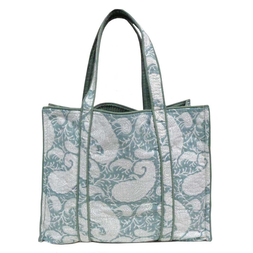 Quilted Tote Bag Ambi Mineral Blue