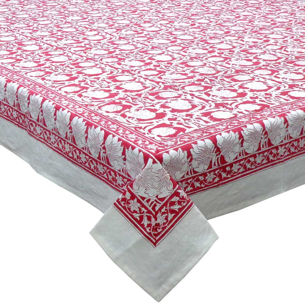 Block Print Tablecloth Bauhaus Lollipop 180x270cm