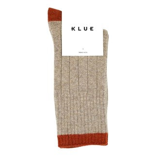 Socks Merino Wool Beige & Orange Stripe