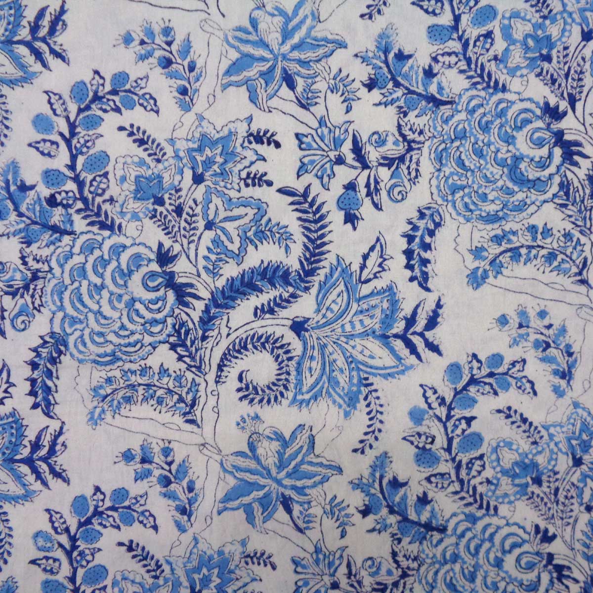 Block Print Square Table Cloth 220cm Palace Blue