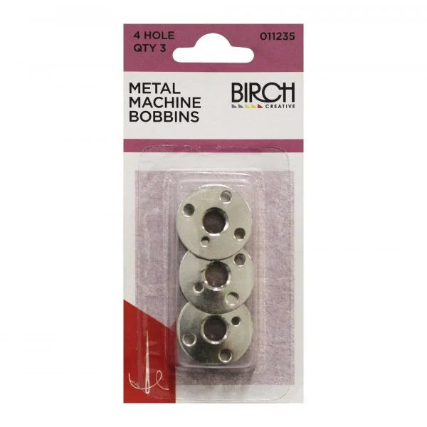 BOBBIN METAL 4 HOLE B/P 3 PK