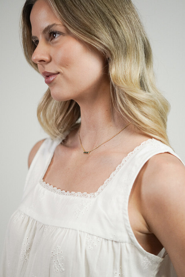 Dellina Embroidered White Cotton Nightie M/L