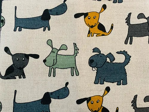 Tea Towel - Blue & Green Dogs