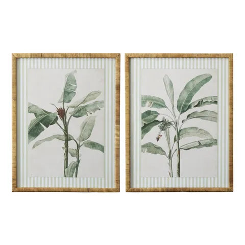 Grenada Palm Frame Glass Print 60x80cm (set of 2)