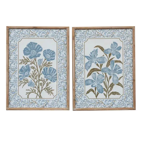Beautiq Floral Frame Glass Prints (Set/2)