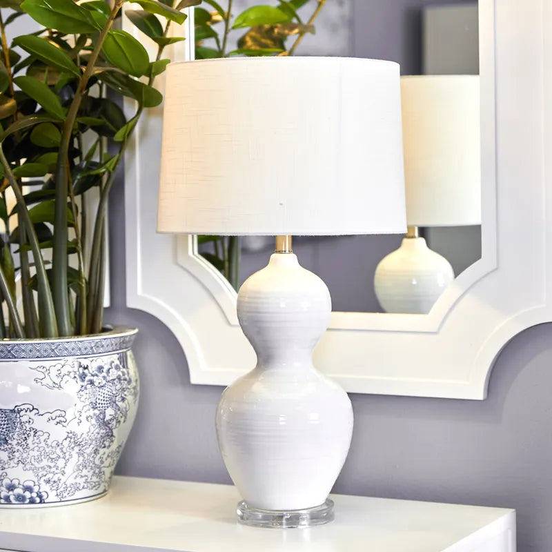 Lifestyle shot of white lamp