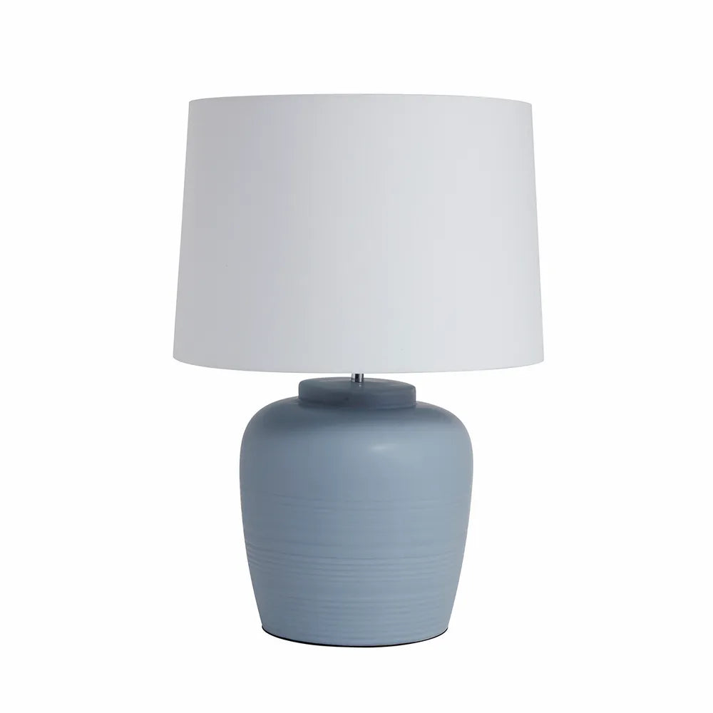 blue ceramic base lamp