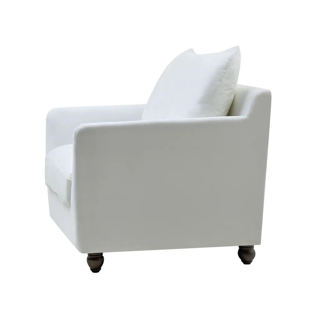 Noosa Hamptons Armchair with Slip Cover (Blue Sky Stripe)