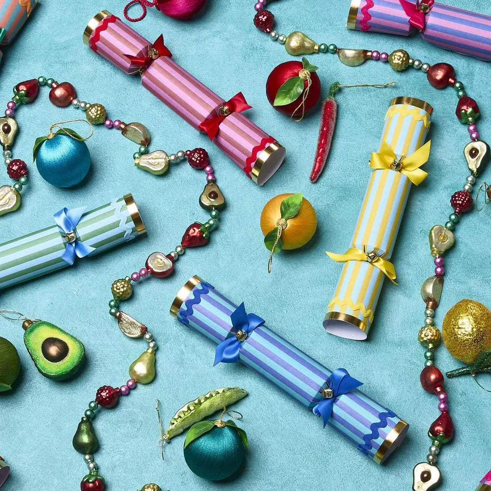 Christmas Bon Bon Mixed Stripes Crackers (Set 6)
