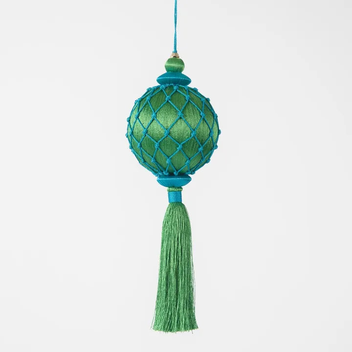 Silk Christmas Tassel Blue & Green
