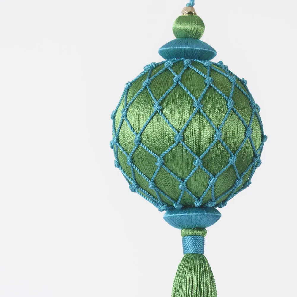 Silk Christmas Tassel Blue & Green