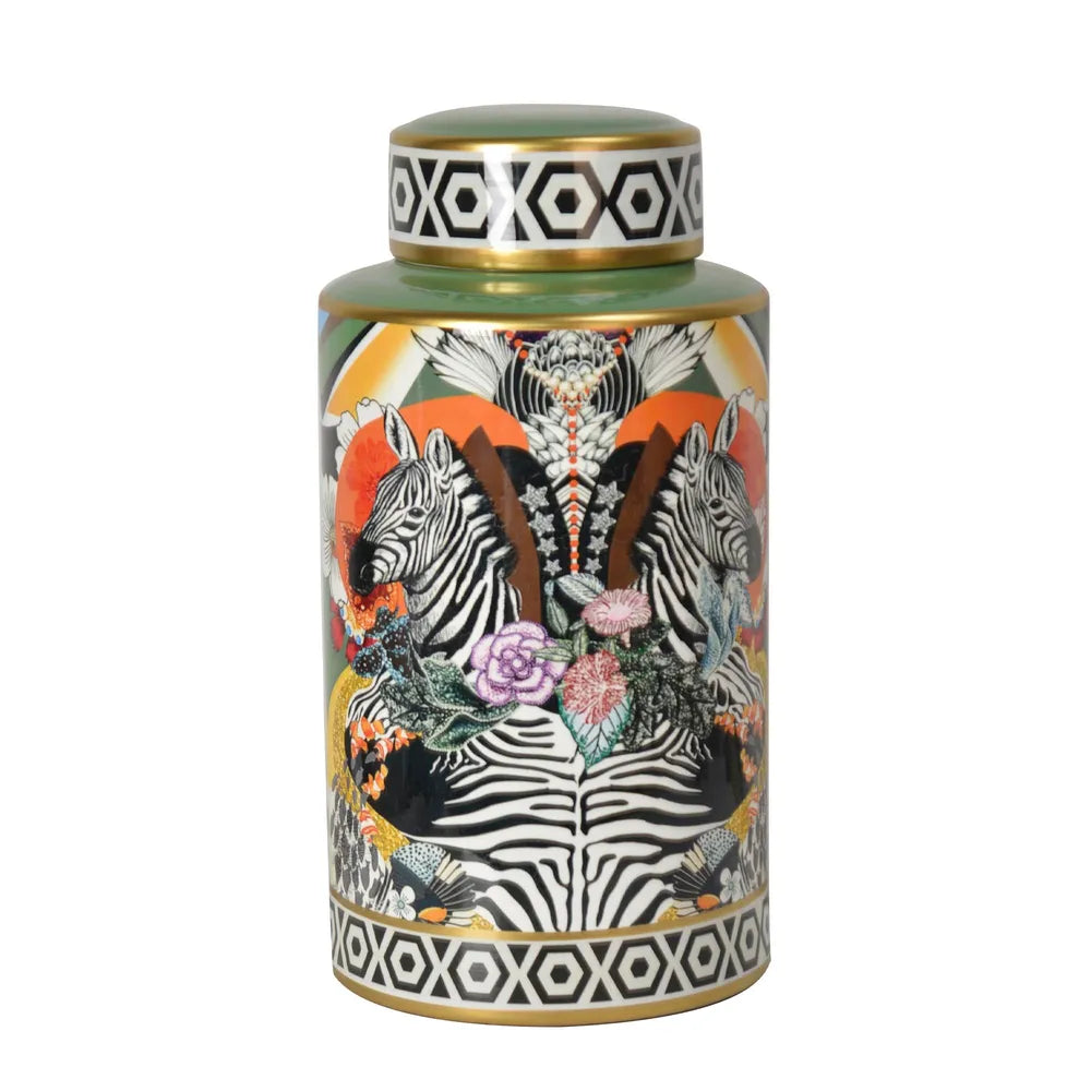 ZEBRA CERAMIC JAR LARGE