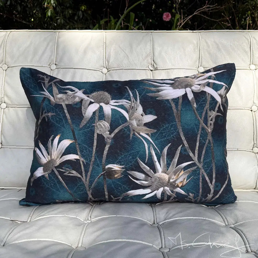 Flannel Flowers Coast Chenille Lumbar Cushion