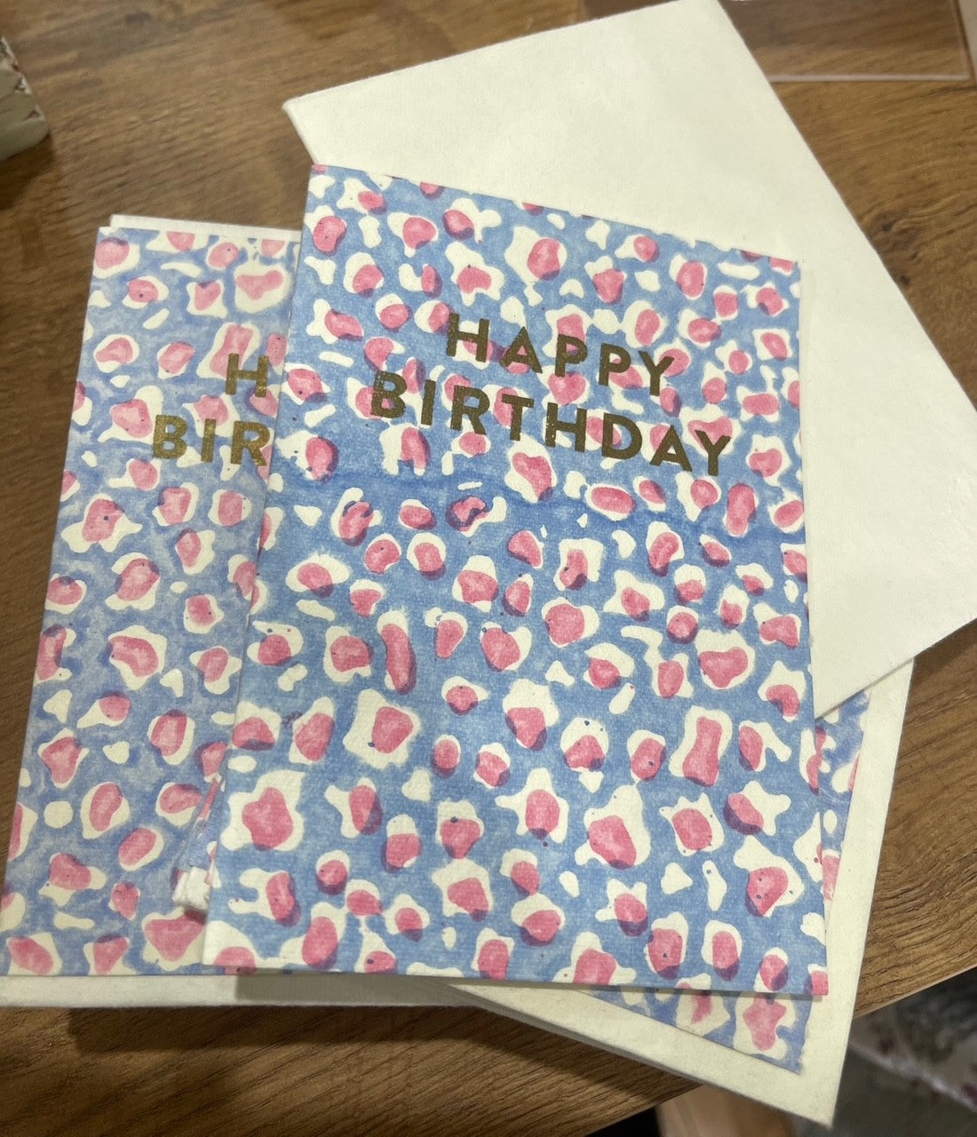 Card Happy Birthday Cotton Recycled Block Print