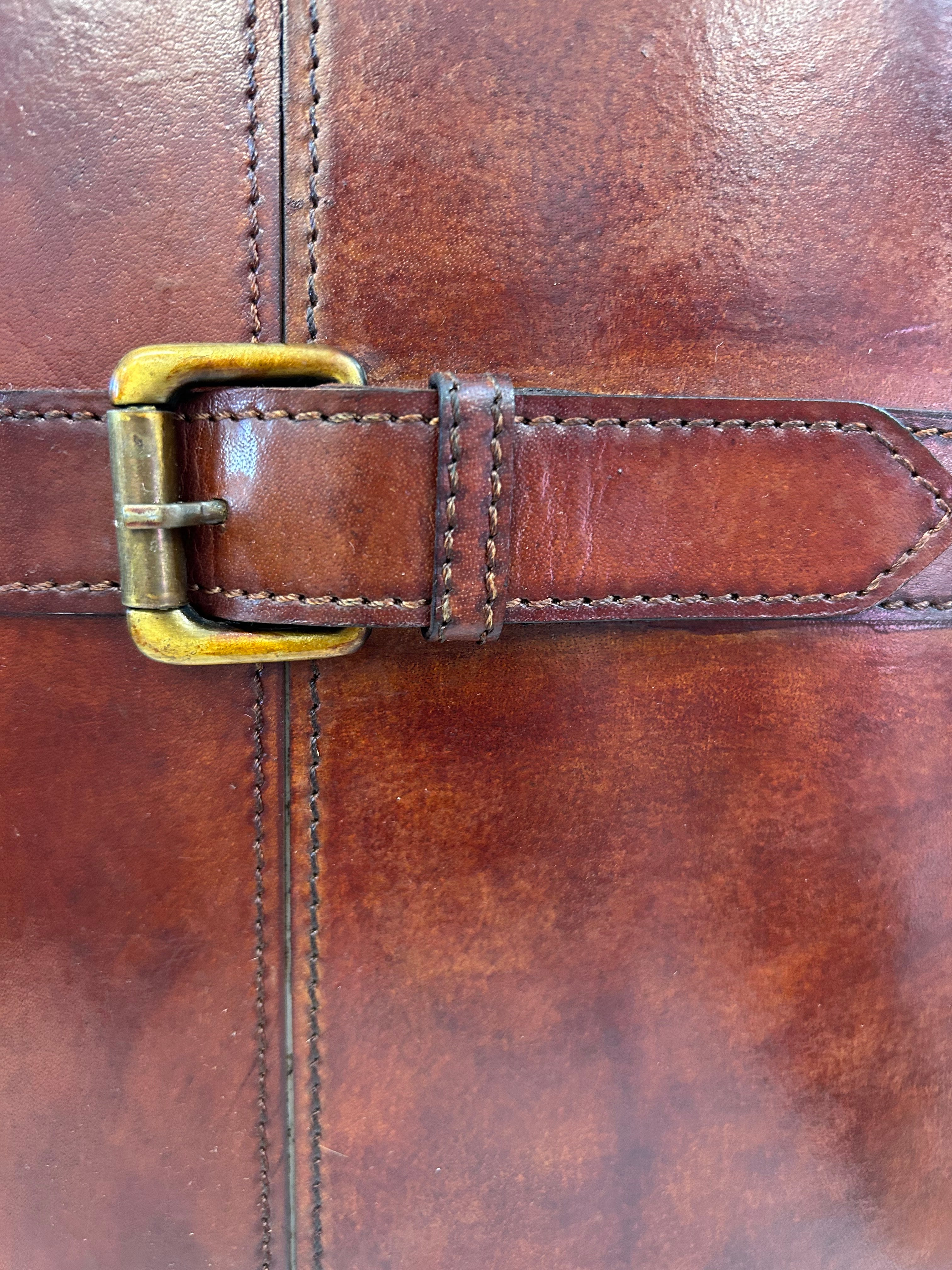 Tan Leather Magazine Holder