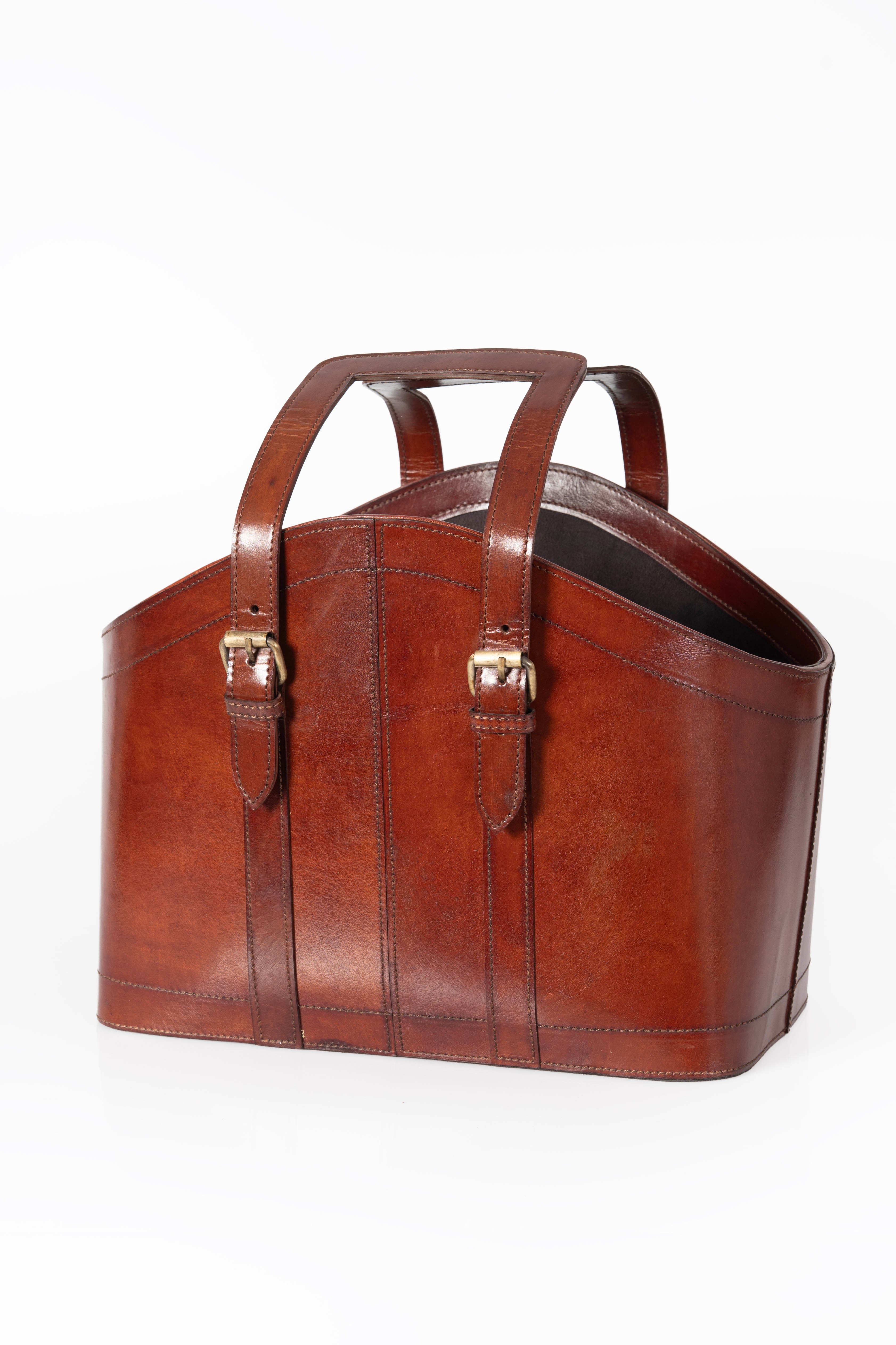 Nantucket Leather Magazine Holder