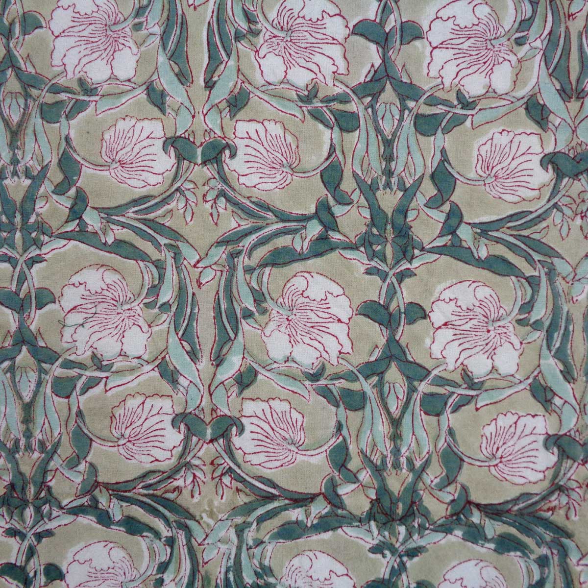 Block Printed Cotton Napkin Bauhaus Beige Set/4