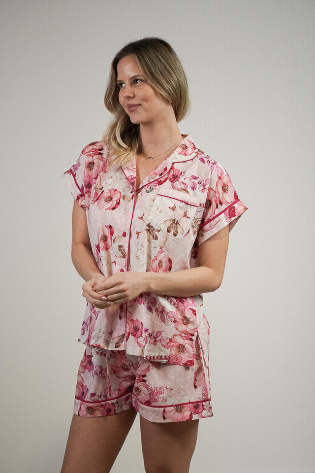 Peony Garden Floral Print Short PJ Set S/M