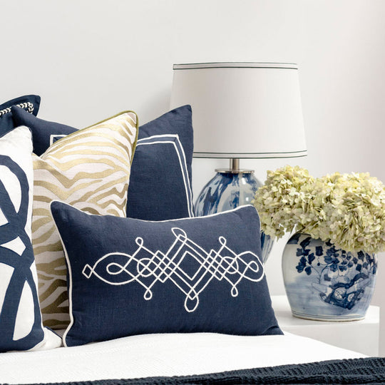 Linen Cape Cod 30x50cm Filled Cushion Navy