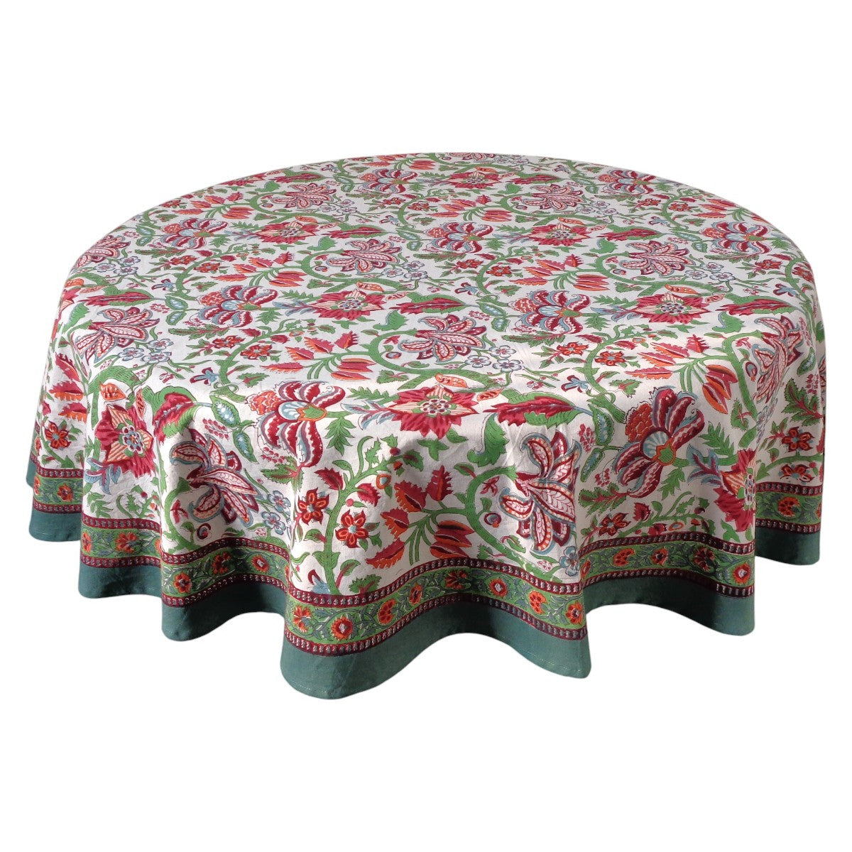 Round Table Cloth Anarkali Green 150cm