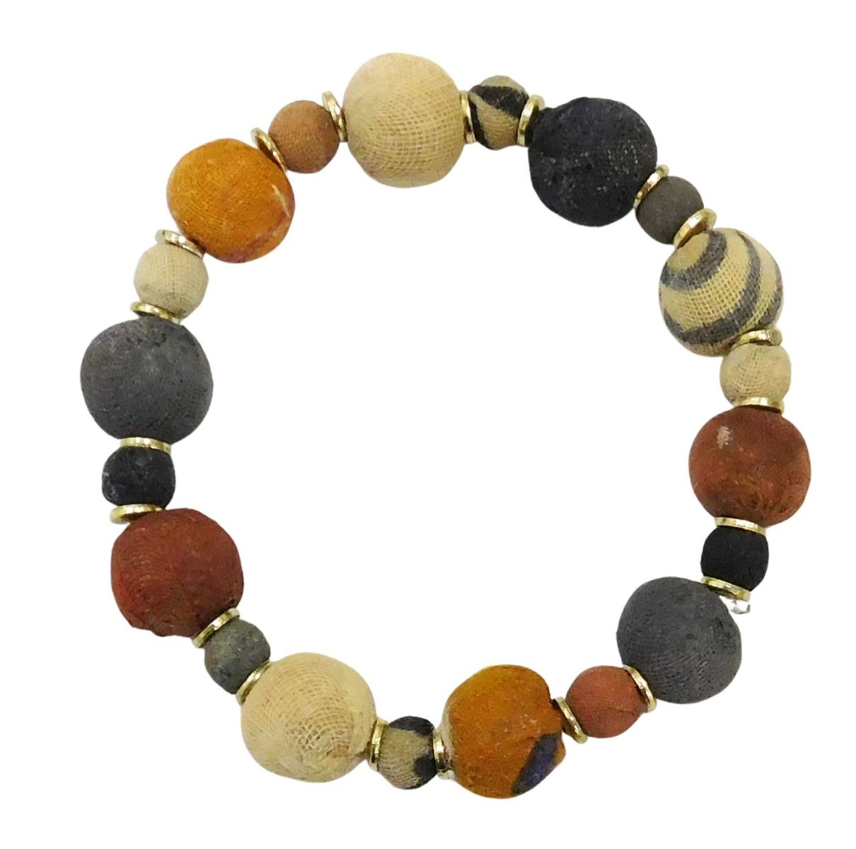 Fabric Bead Bracelet - Natural