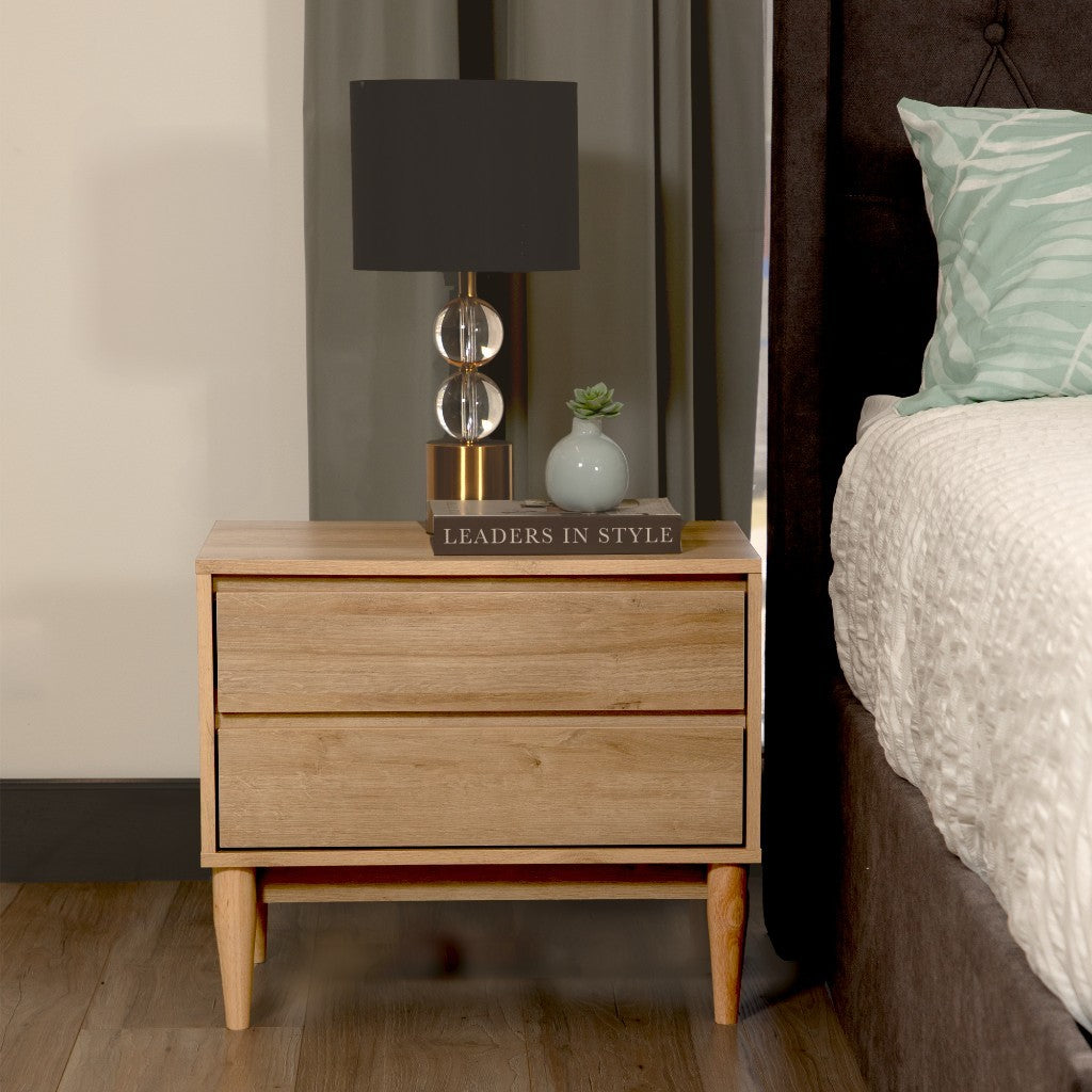 Anderson 2 Drawer Bedside Table OAK