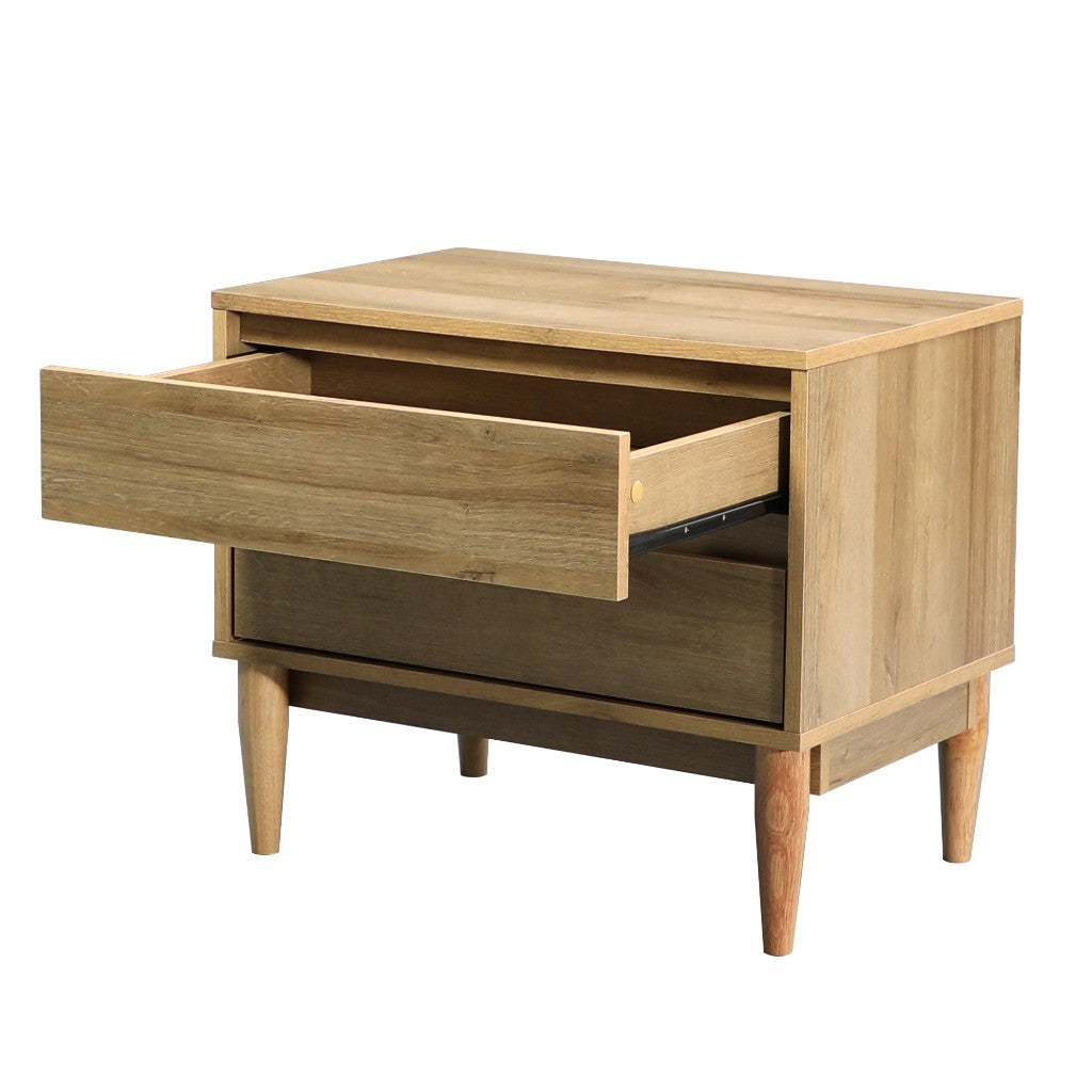 Anderson 2 Drawer Bedside Table OAK