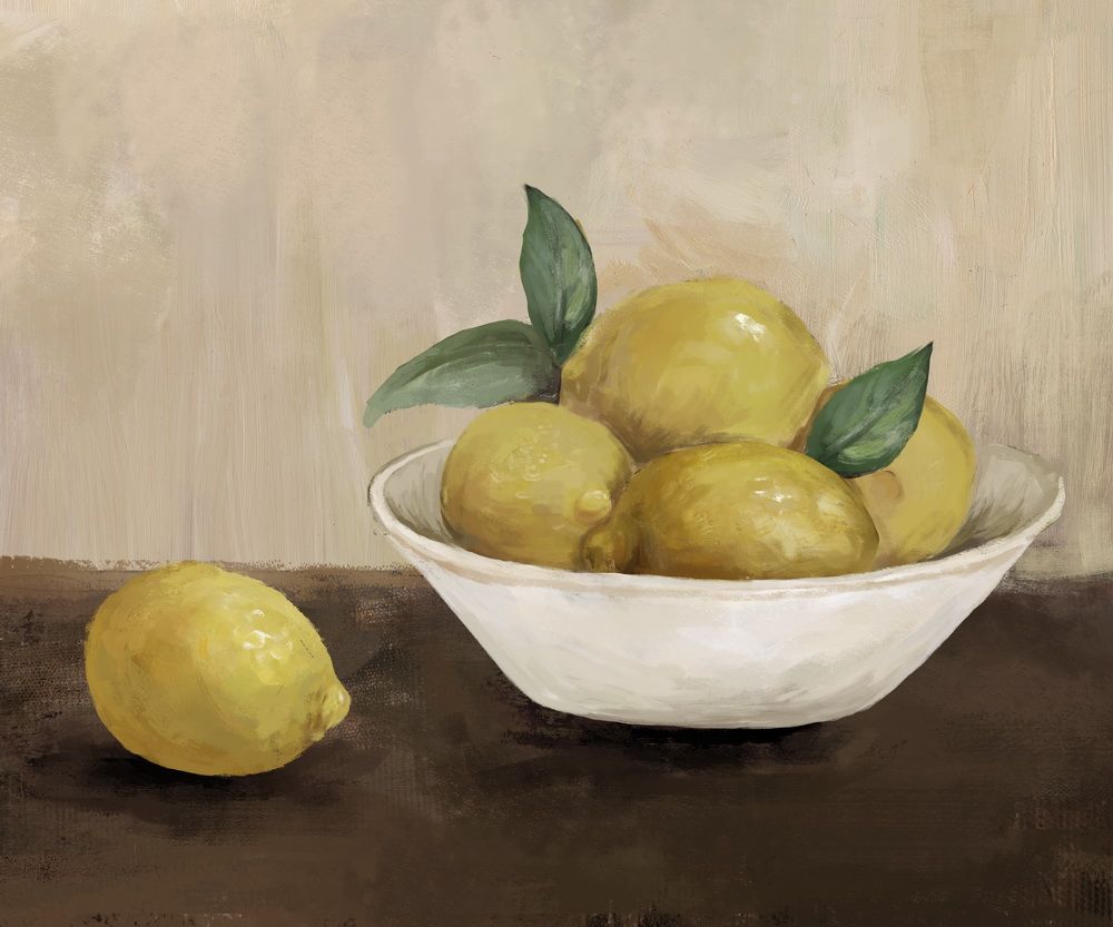 Art bowl with lemons