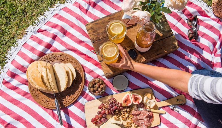 Hunter & Queen brightly coloured picnic rugs
