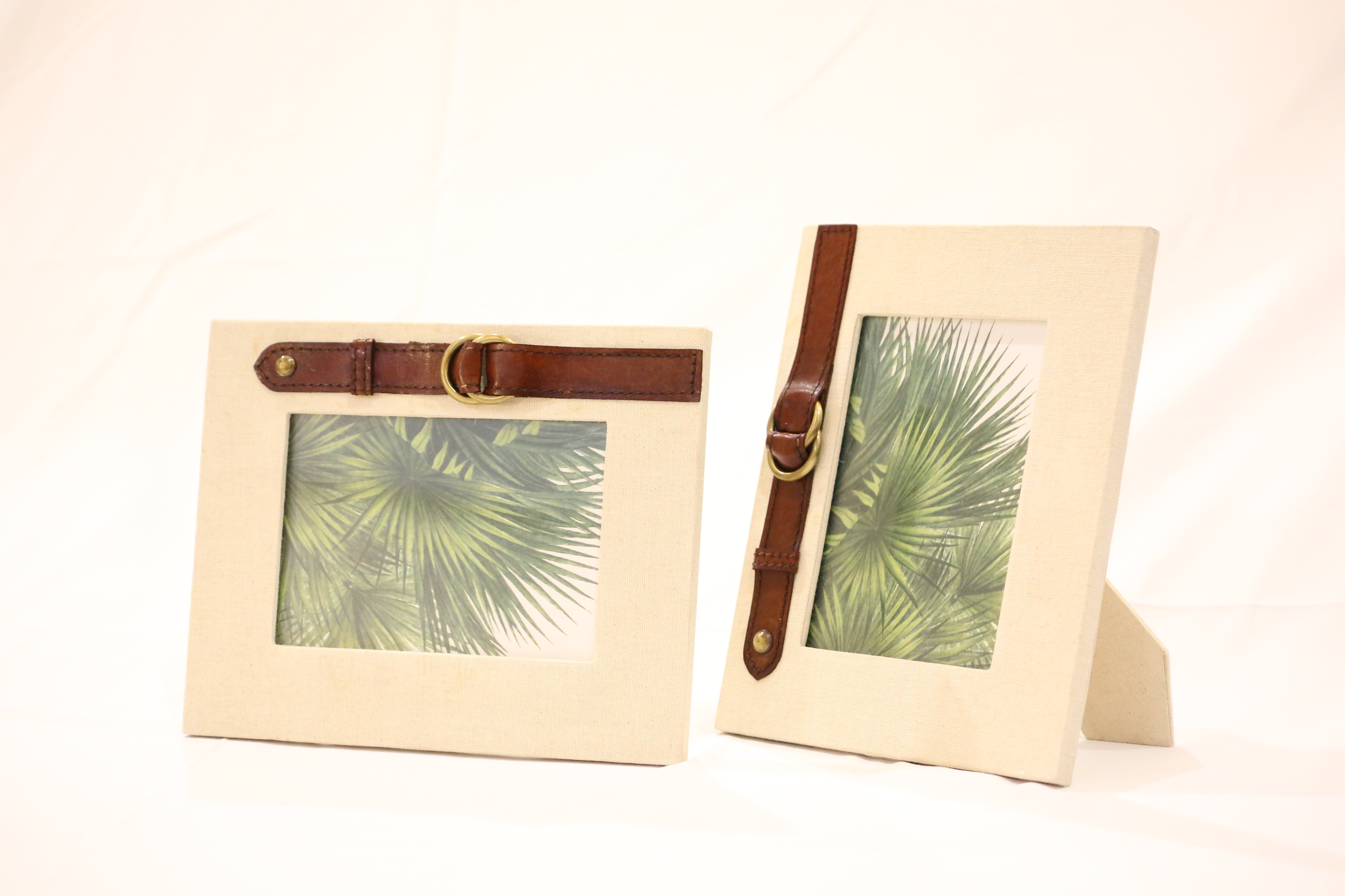Polo Antique Canvas & Leather Photo Frame 5 x 7"