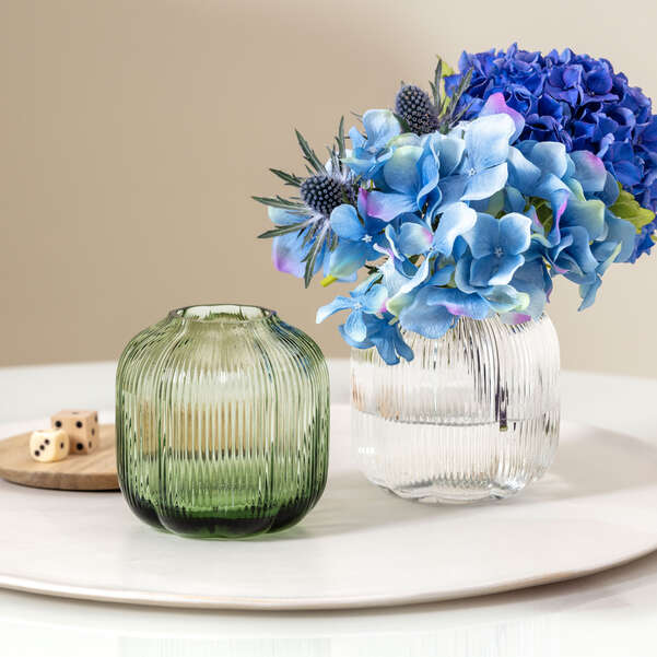 Fleur Green Glass Vase 11x11cm SML