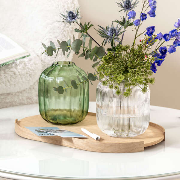 Fleur Green Glass Vase, 16 x 19 cm MED