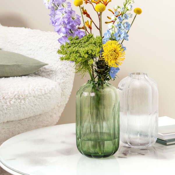 Fleur Green Glass Vase 28x16cm