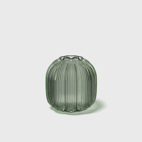 Fleur Green Glass Vase 11x11cm SML