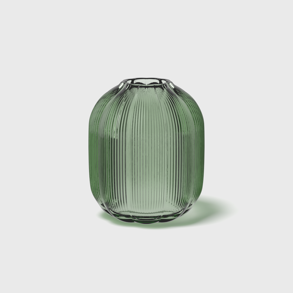 Fleur Green Glass Vase, 16 x 19 cm MED