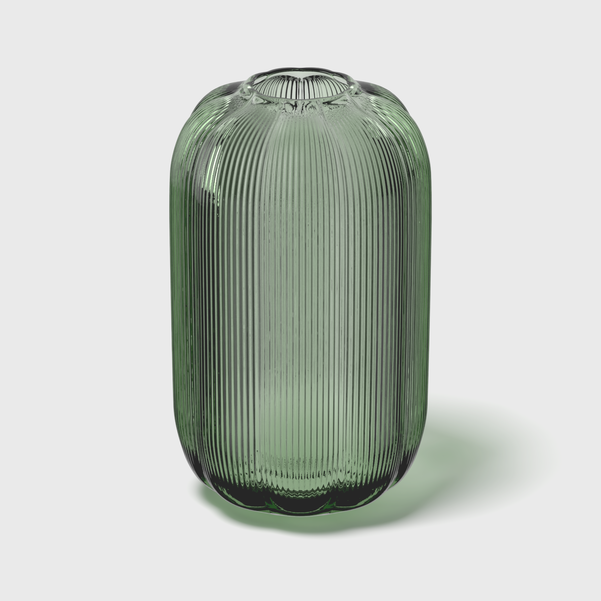 Fleur Green Glass Vase 28x16cm