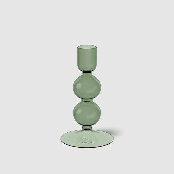 Candleholder Sage Borosilicate Glass 13.5cm