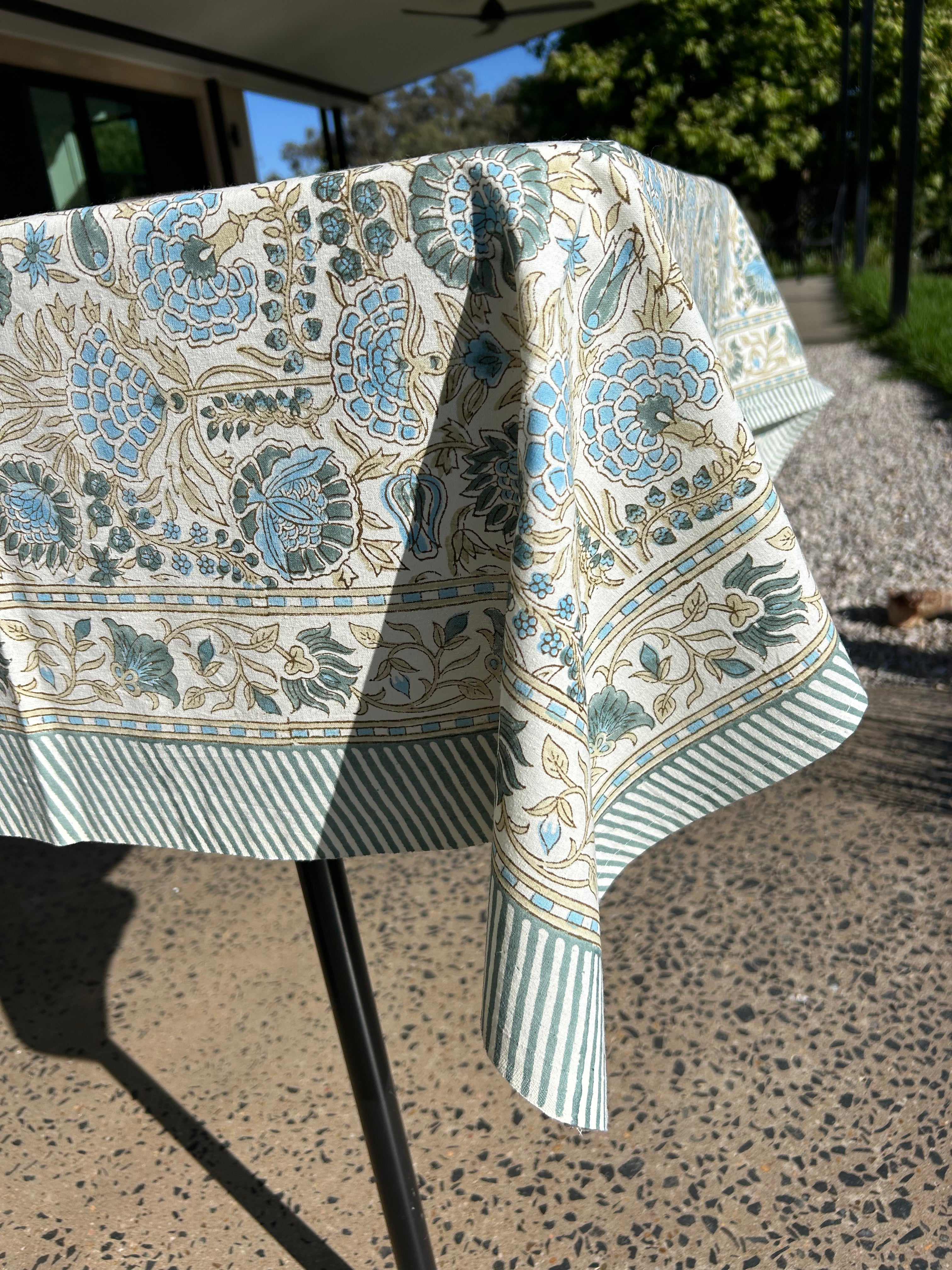 Block Printed Table Cloth 150 x 220cm Camilla
