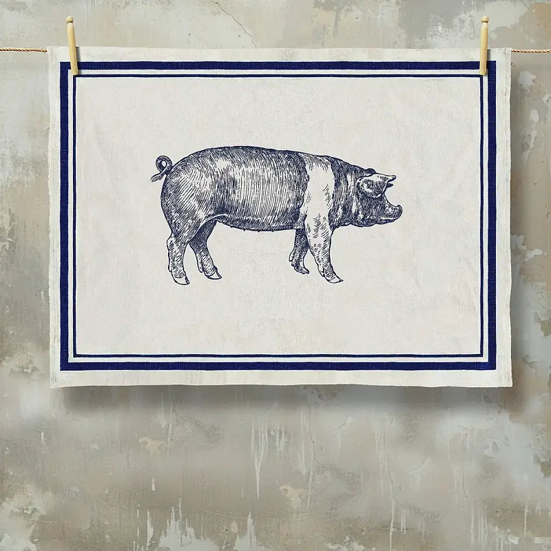 Grainsack Farmyard Tea Towel- Pig