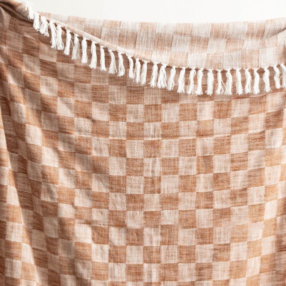 Throw Terracotta Nevis Checked