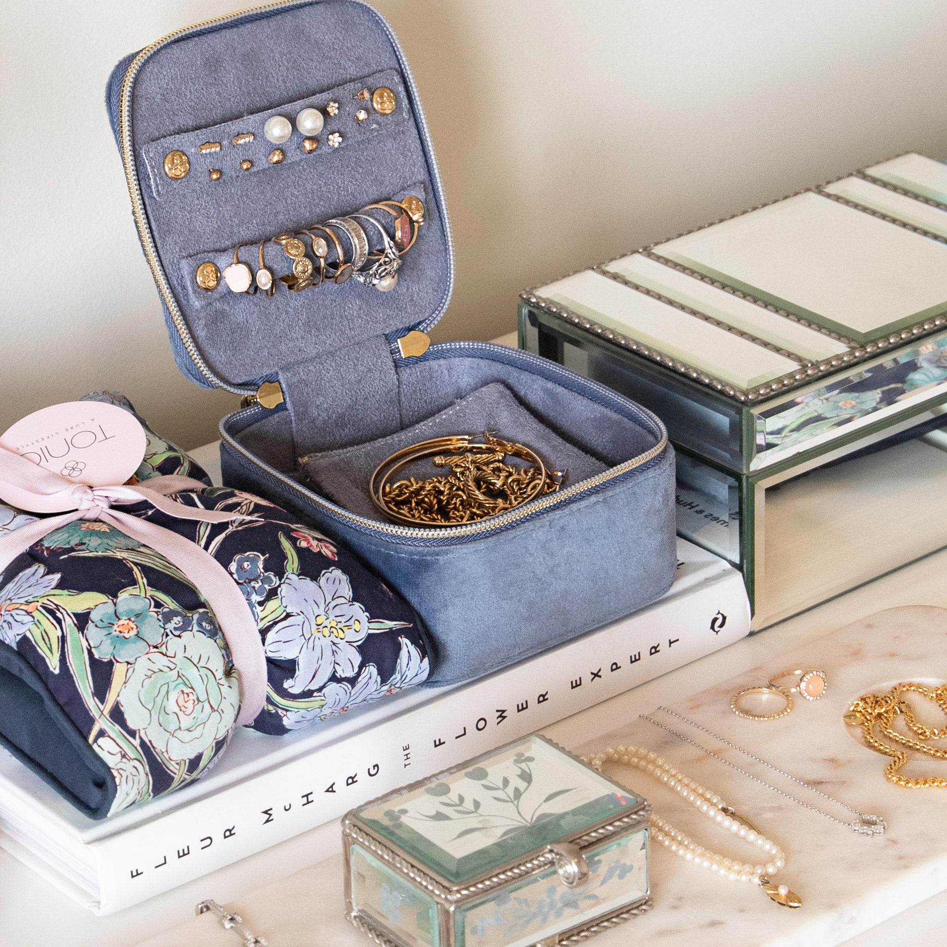 Jewellery Cube - Luxe Storm Velvet