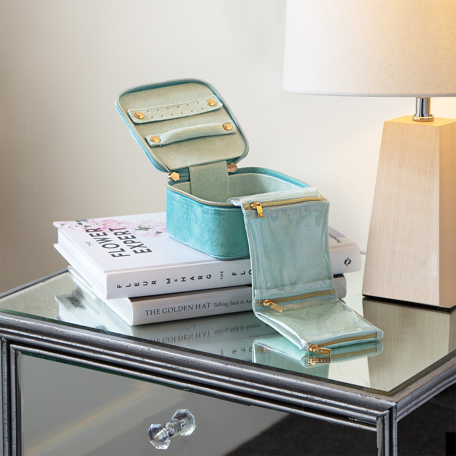 Jewellery Cube - Luxe Seafoam Velvet