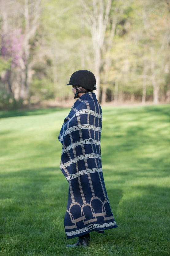 Throw Blanker Equestrian Stirrup Navy