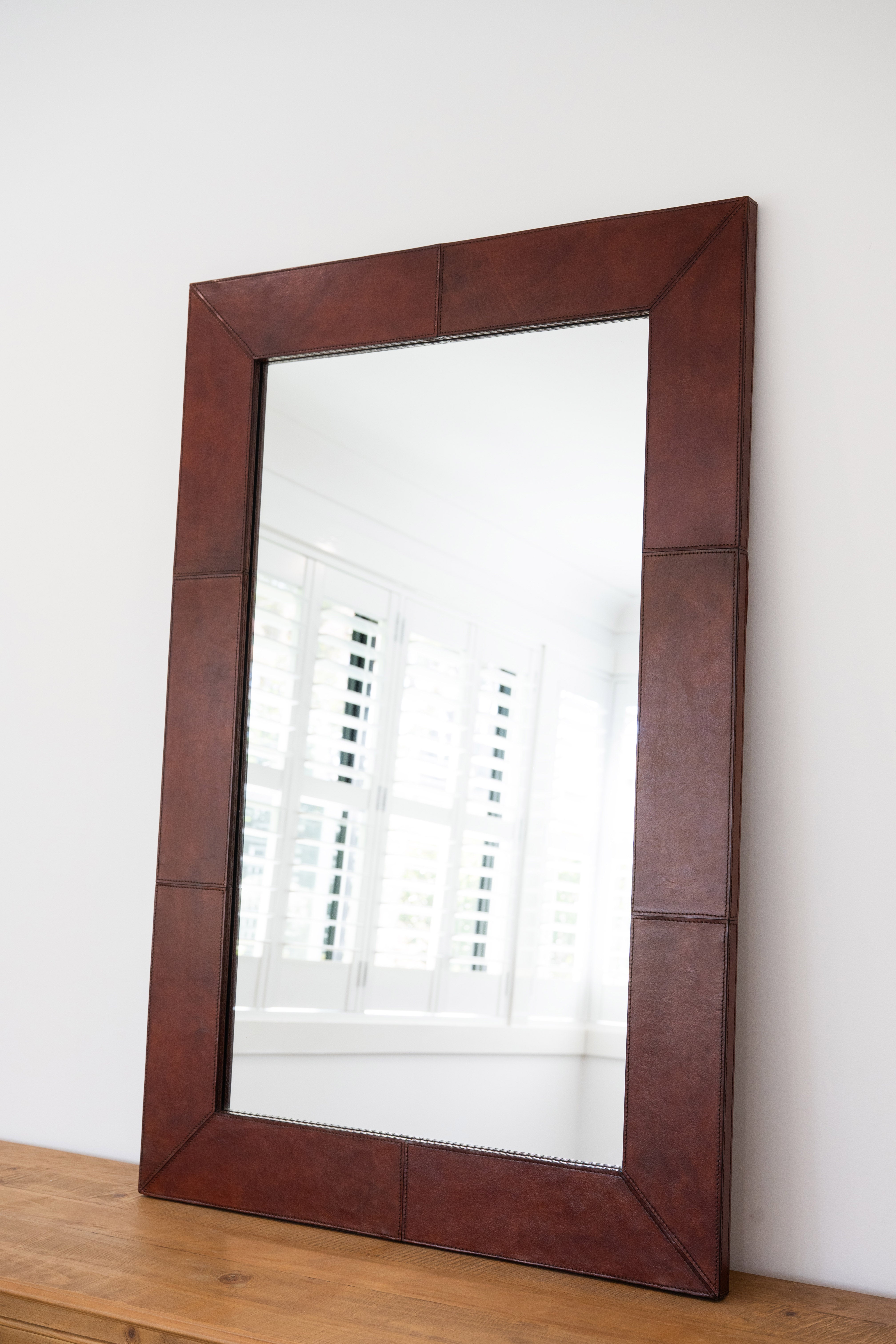 Wallace Leather Mirror  120x80cm