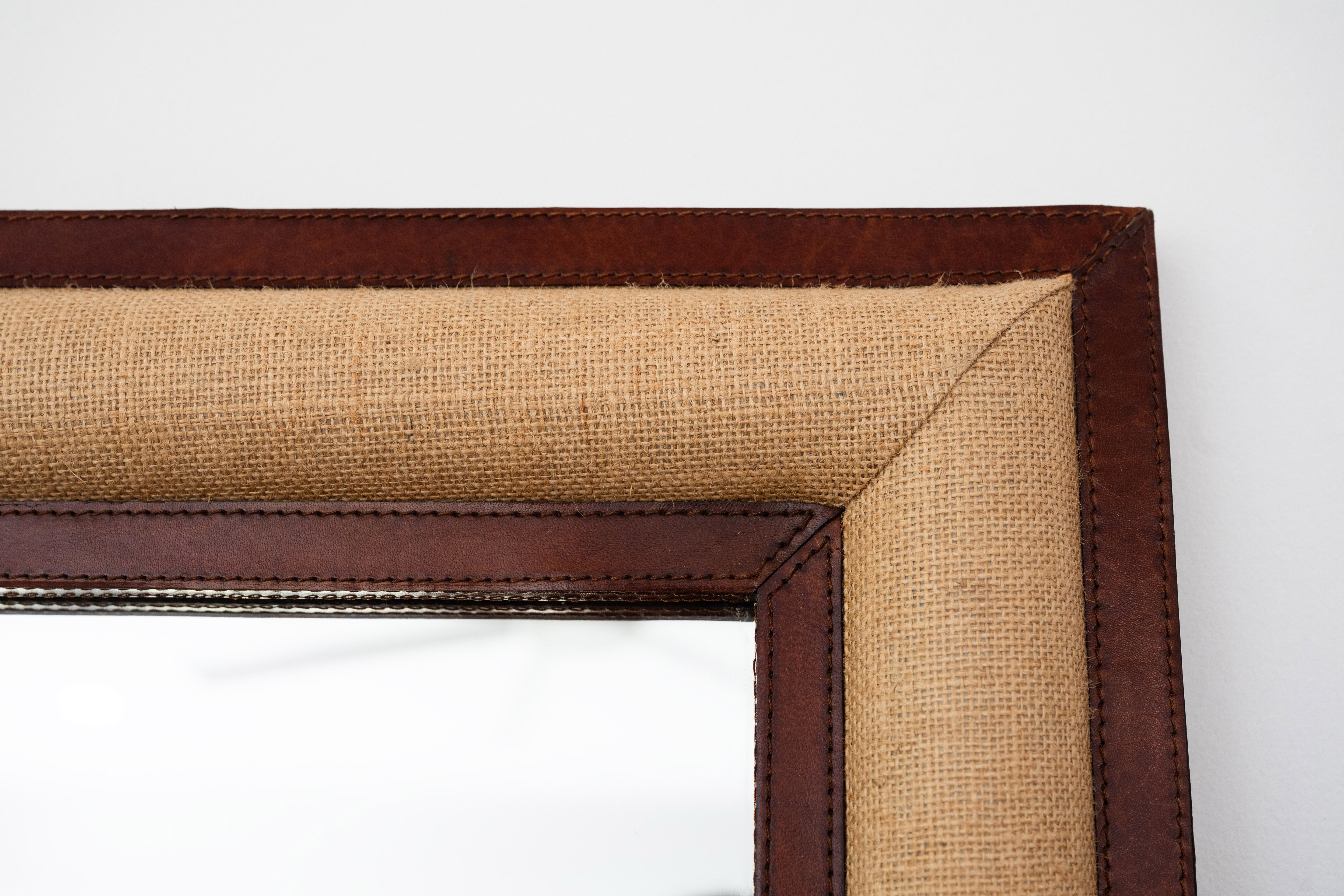 The Stables Jute and Leather Square Mirror