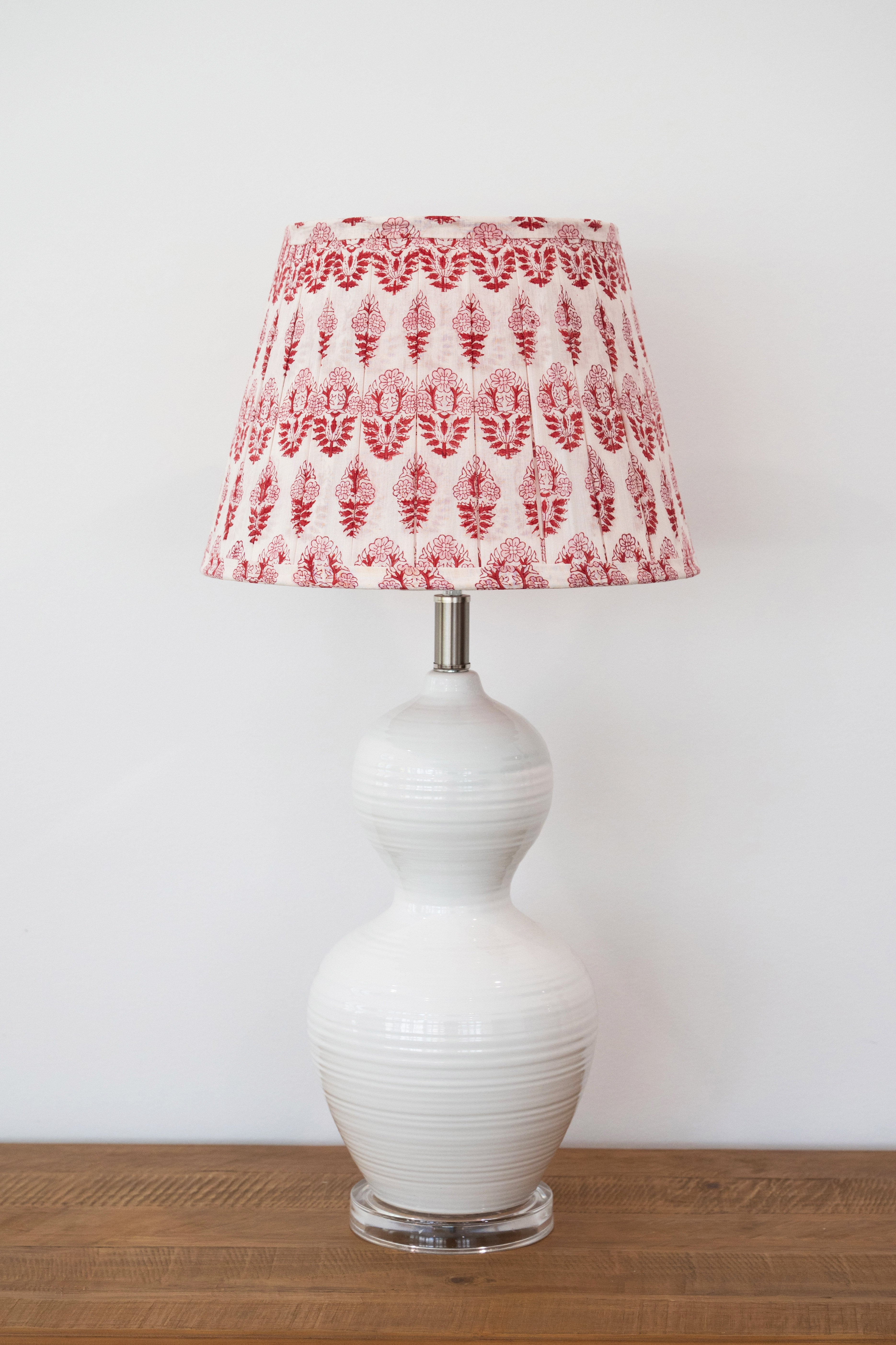 Lamp Shade Block Print Sundar Raspberry