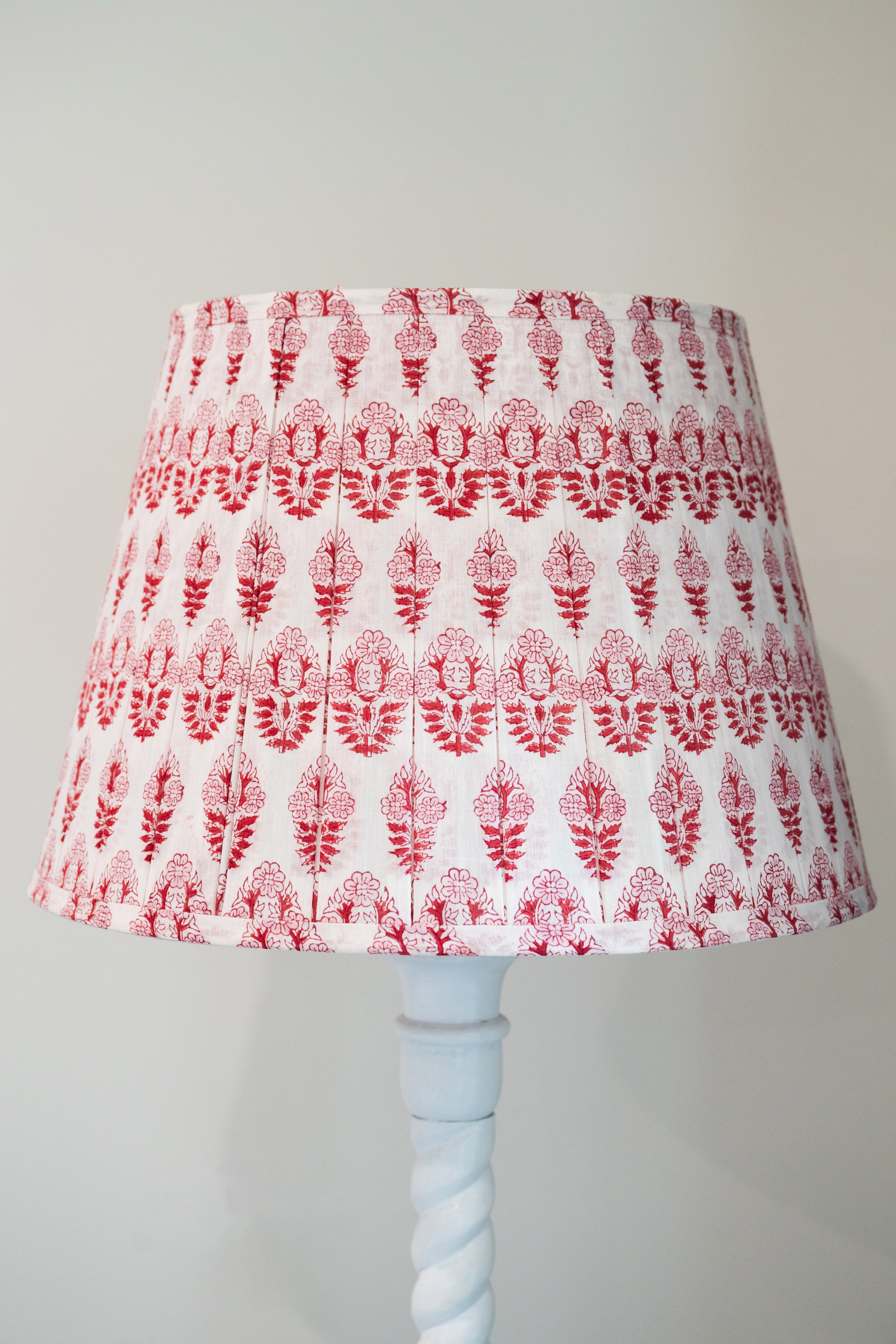 Lamp Shade Block Print Sundar Raspberry