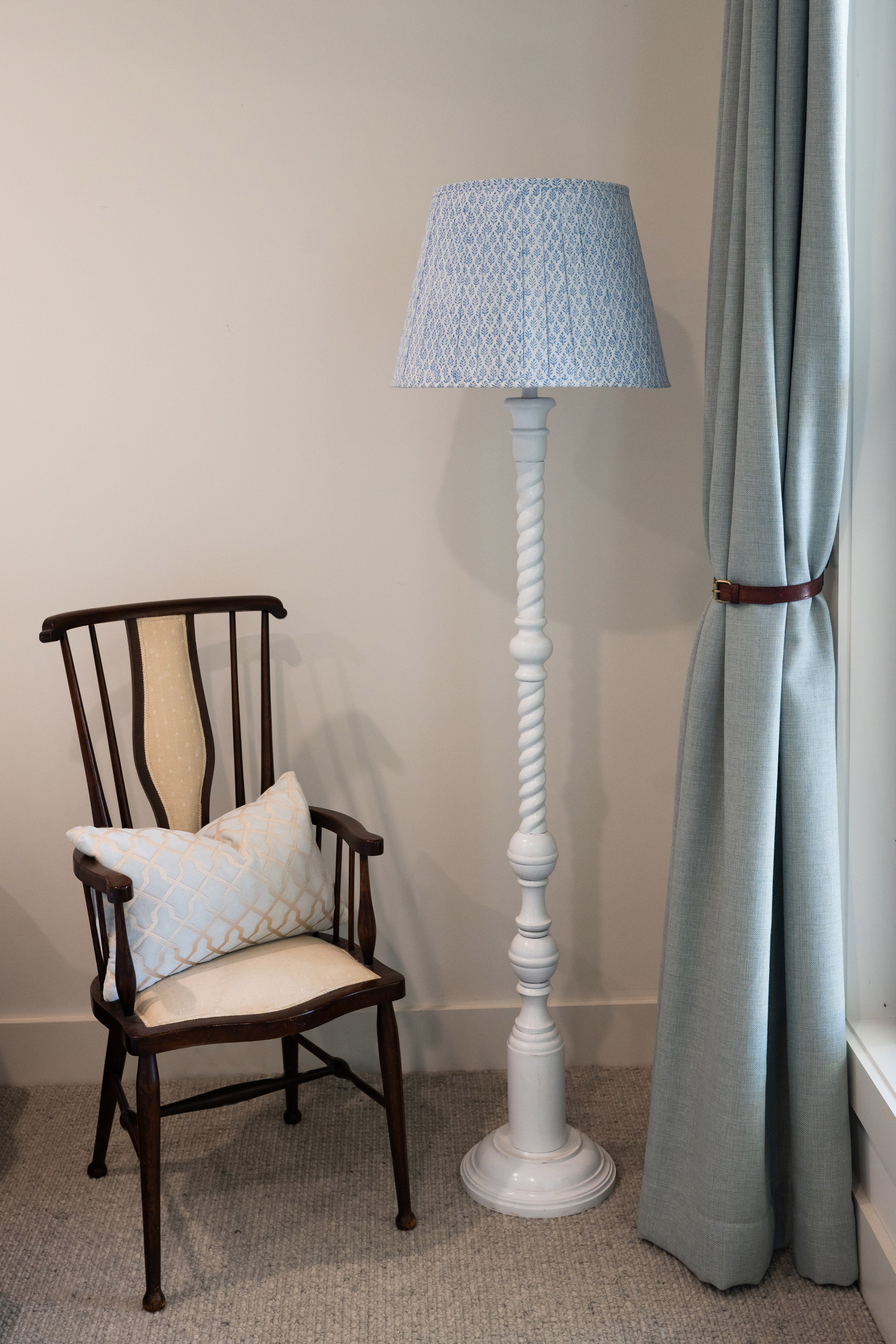 Lamp Shade Block Print Cornflower